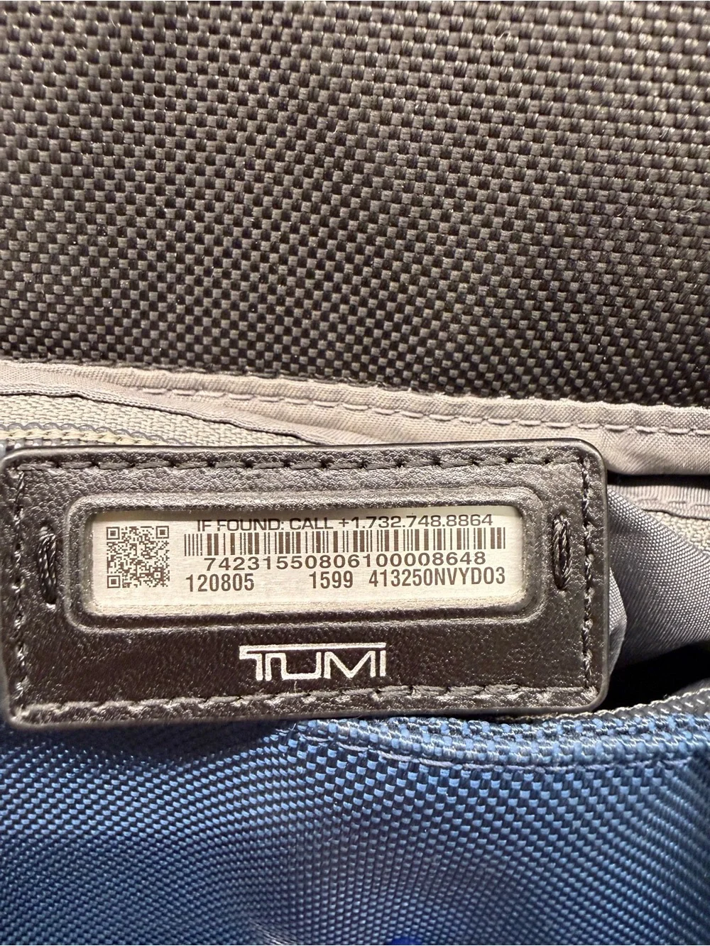 TUMI Elise Backpack Navy Blue & Black Nylon